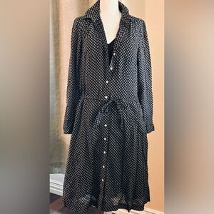 Banana Republic Blue and White Long Sleeve Dress